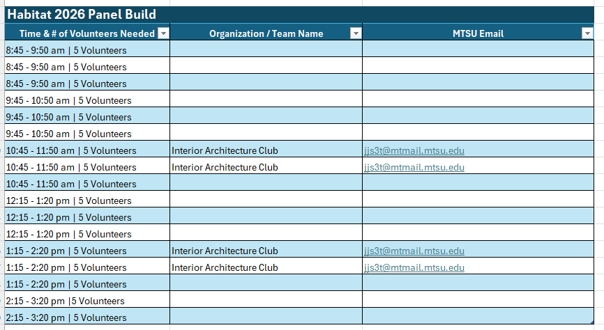 Master Schedule
